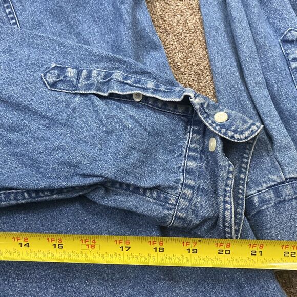 Vintage 2000 Warner Bros Taz I Don't @ Around for Nobody Button XXL Shirt Blue - Picture 4 of 9